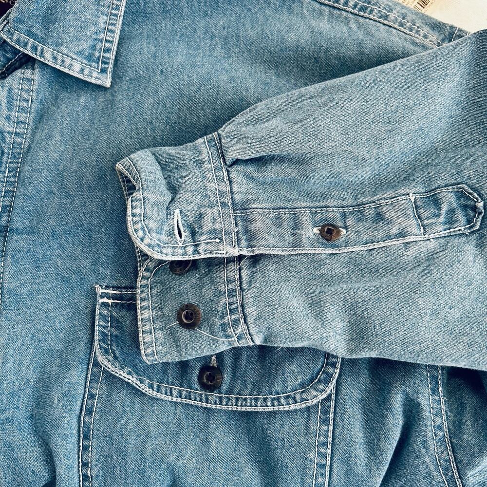 Levis Sherpa Jacket Men M Blue Denim Shirt Fleece Lined Levi Levi’s Shacket